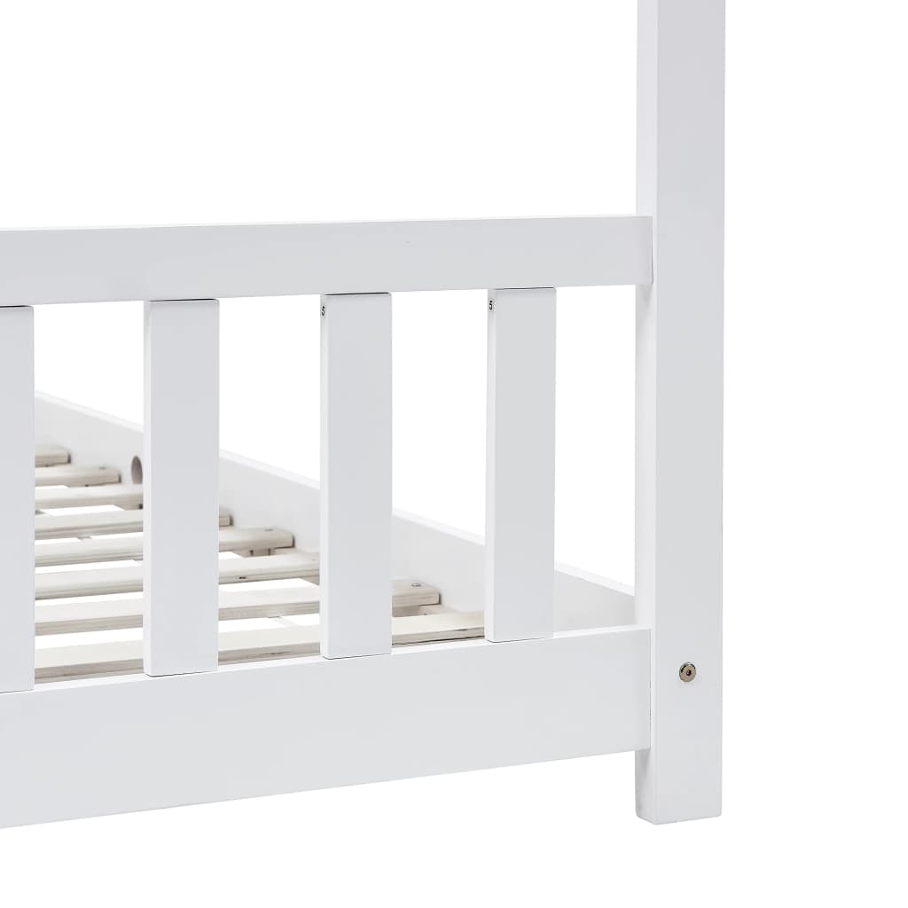 Kinderbedframe massief grenenhout wit 90x200 cm