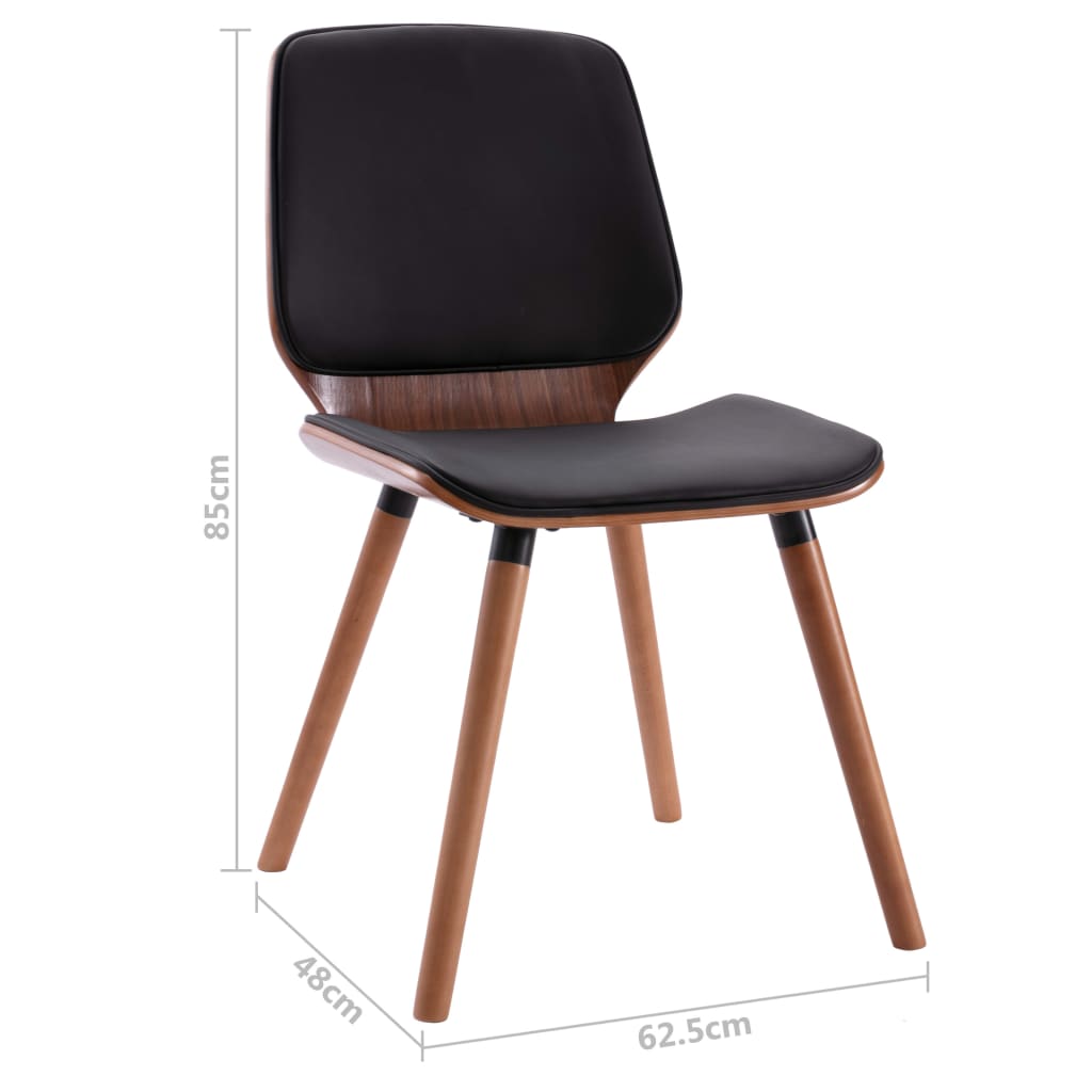 Eetkamerstoelen 2 st kunstleer zwart