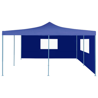 Prieel inklapbaar met 2 zijwanden 5x5 m blauw