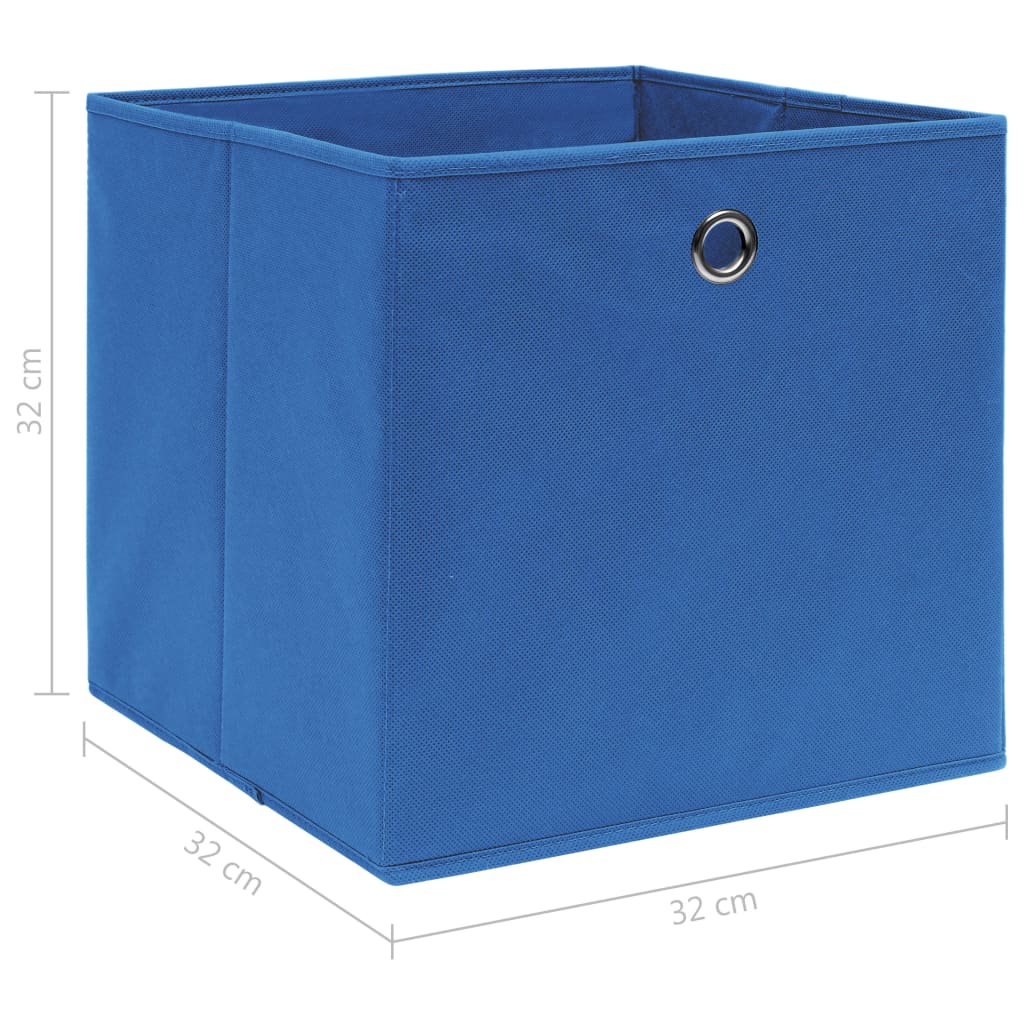 Opbergboxen 4 st 32x32x32 cm stof blauw