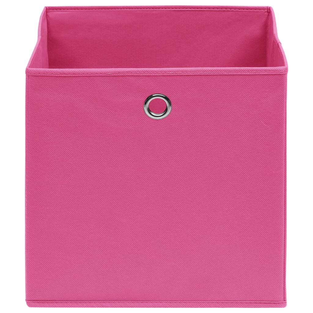 Opbergboxen 10 st 32x32x32 cm stof roze