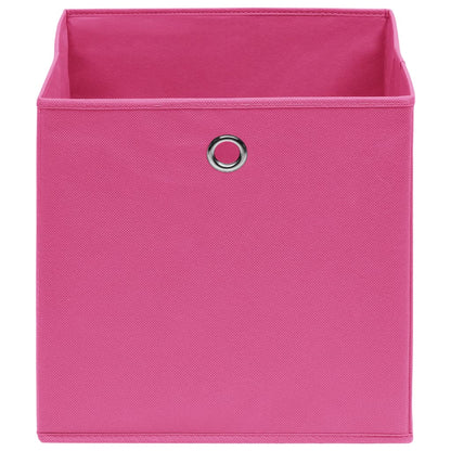 Opbergboxen 10 st 32x32x32 cm stof roze