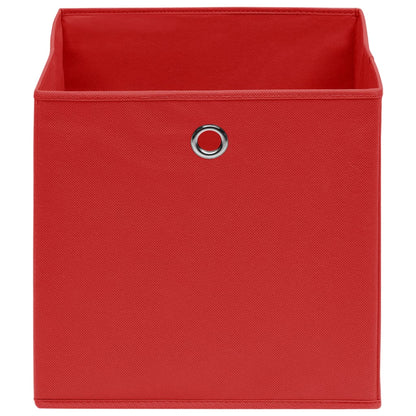 Opbergboxen 10 st 32x32x32 cm stof rood