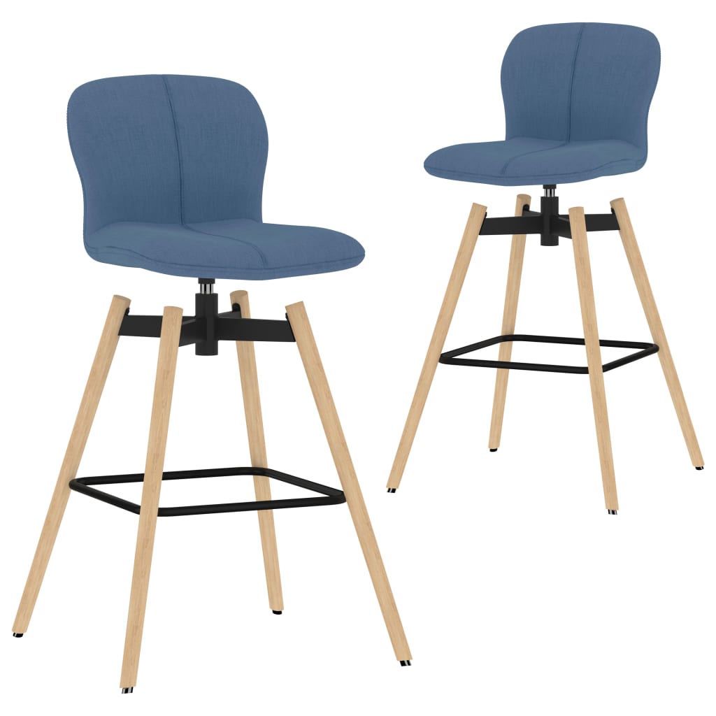 Eetkamerstoelen 2 st draaibaar stof blauw