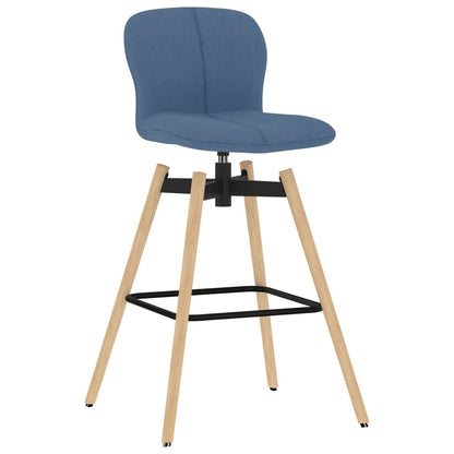 Eetkamerstoelen 2 st draaibaar stof blauw