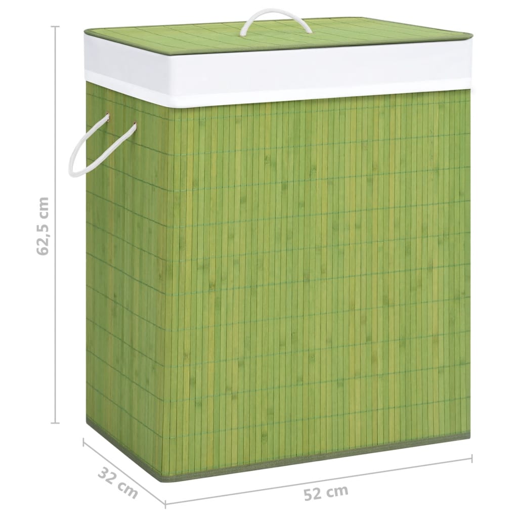 Wasmand met 2 vakken 100 L bamboe groen