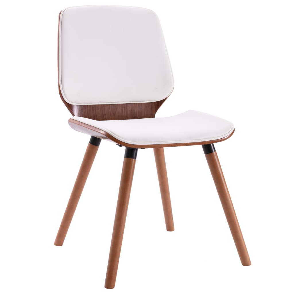 Eetkamerstoelen 4 st kunstleer wit