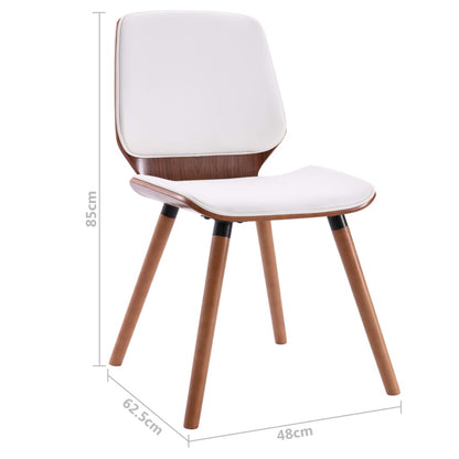 Eetkamerstoelen 4 st kunstleer wit