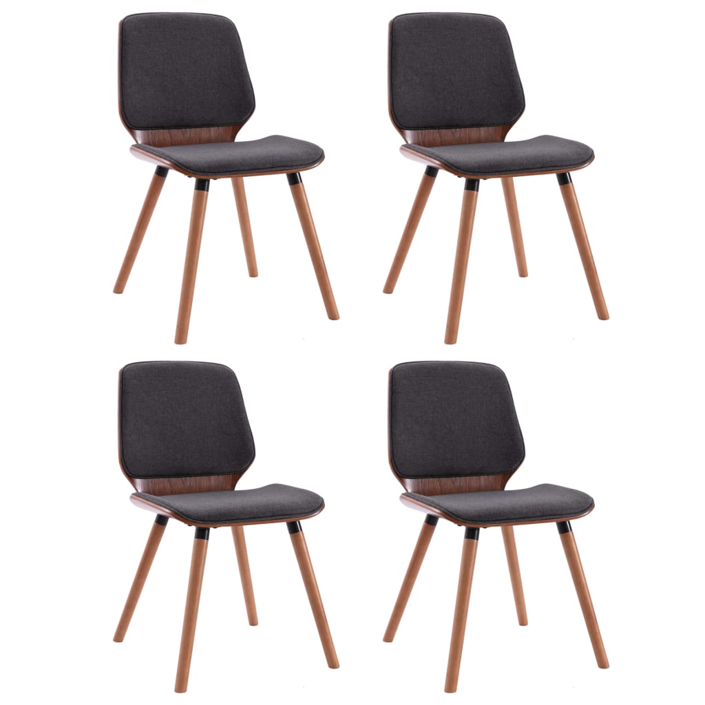 Eetkamerstoelen 4 st stof grijs