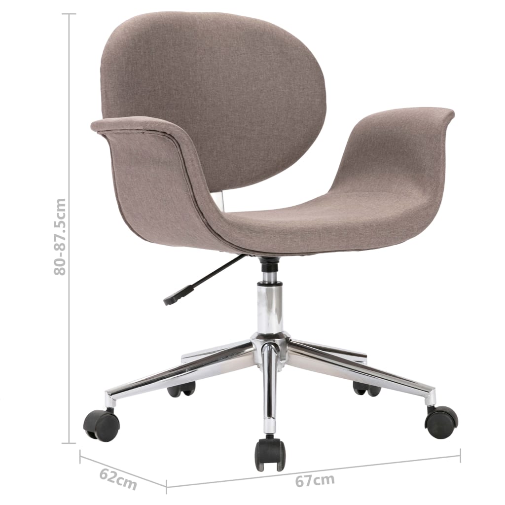 Eetkamerstoelen draaibaar 2 st stof taupe