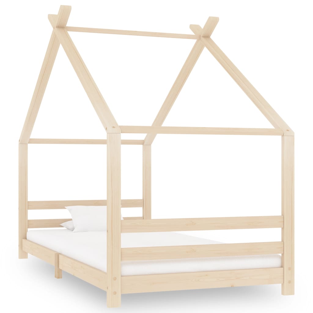 Kinderbedframe massief grenenhout 90x200 cm