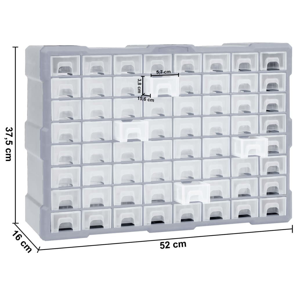 Organiser met 64 lades 52x16x37,5 cm