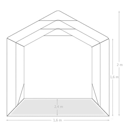 Garagetent 1,6x2,4 m PVC groen