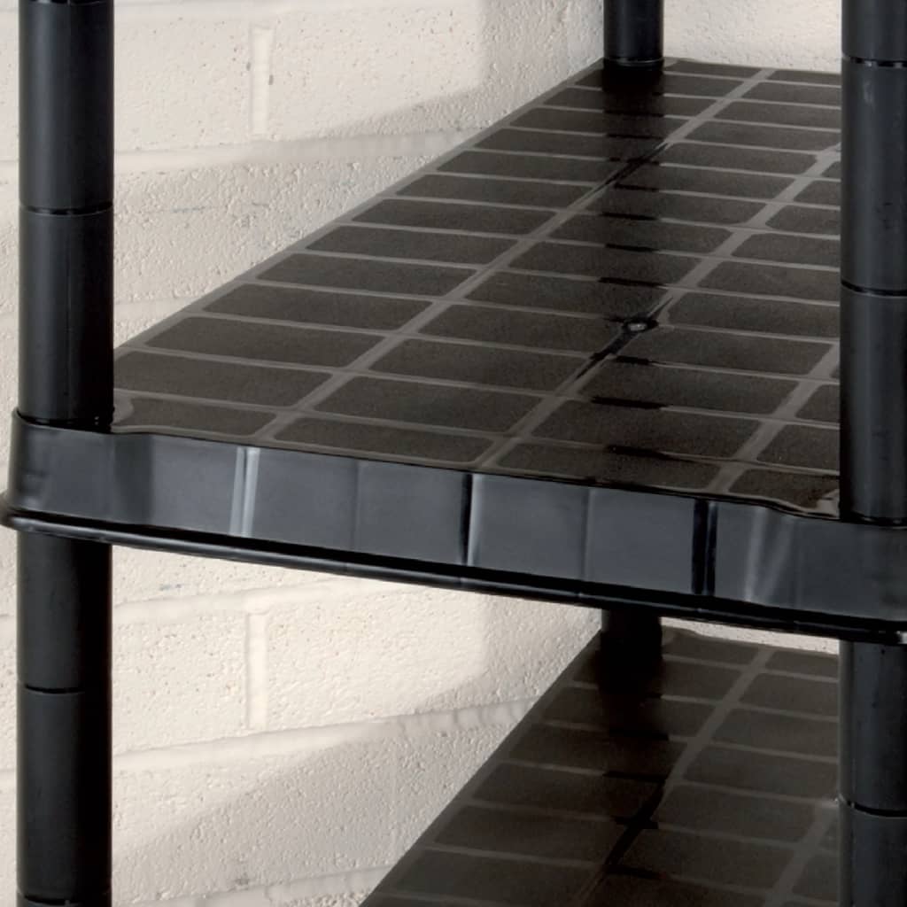 Opbergrek 5-laags 85x40x185 cm kunststof zwart