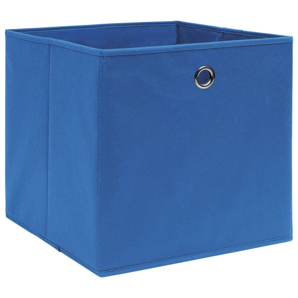 Opbergboxen 4 st 28x28x28 cm nonwoven stof blauw