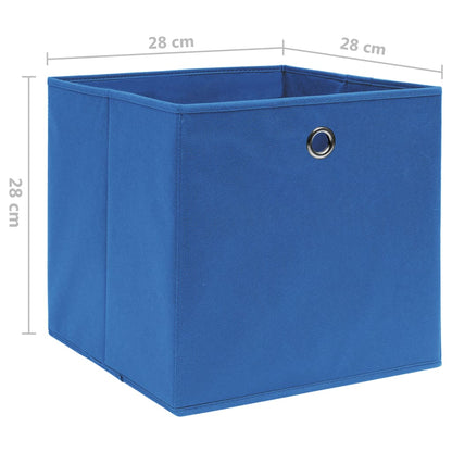 Opbergboxen 4 st 28x28x28 cm nonwoven stof blauw