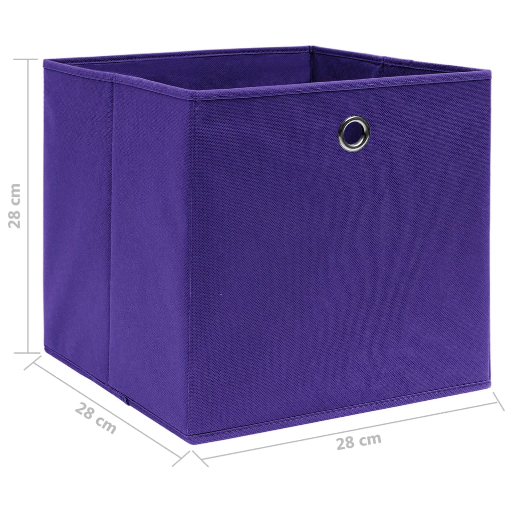 Opbergboxen 4 st 28x28x28 cm nonwoven stof paars