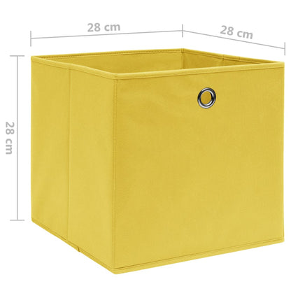 Opbergboxen 4 st 28x28x28 cm nonwoven stof geel