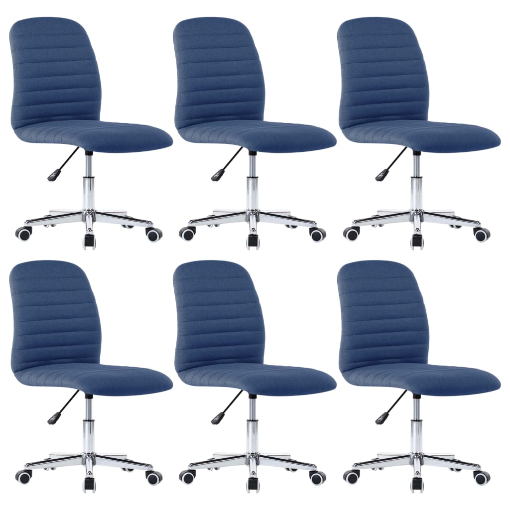 Eetkamerstoelen 6 st stof blauw