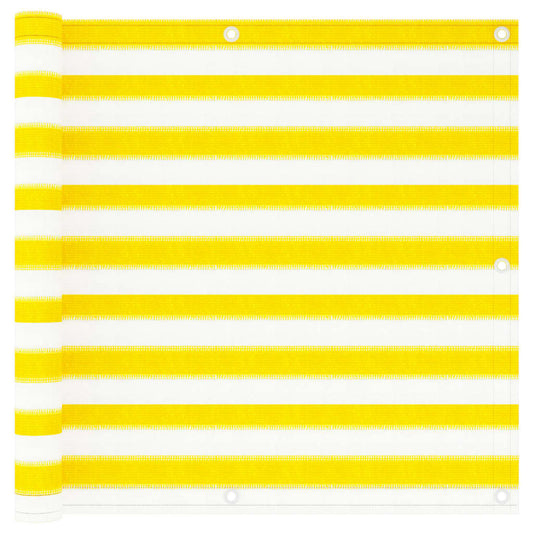 Balkonscherm 90x300 cm HDPE geel en wit