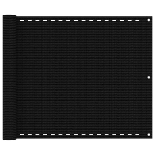 Balkonscherm 75x400 cm HDPE zwart