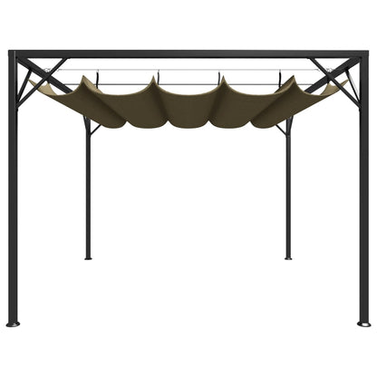 Tuinprieel met uittrekbaar dak 180 g/m² 3x3 m taupe