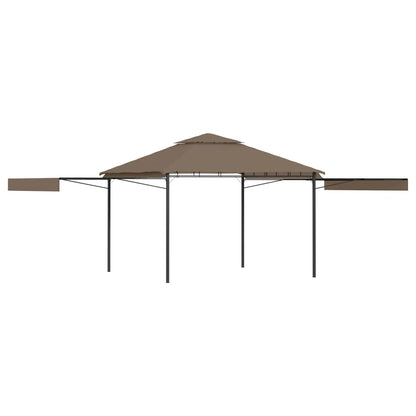 Prieel met uitschuifbare daken 180 g/m² 3x3x2,75 m taupe