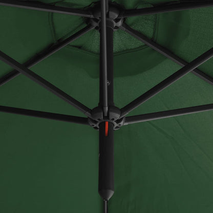 Parasol dubbel met stalen paal 600 cm groen