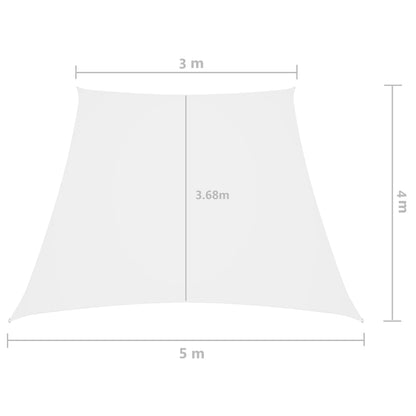 Zonnezeil trapezium 3/5x4 m oxford stof wit