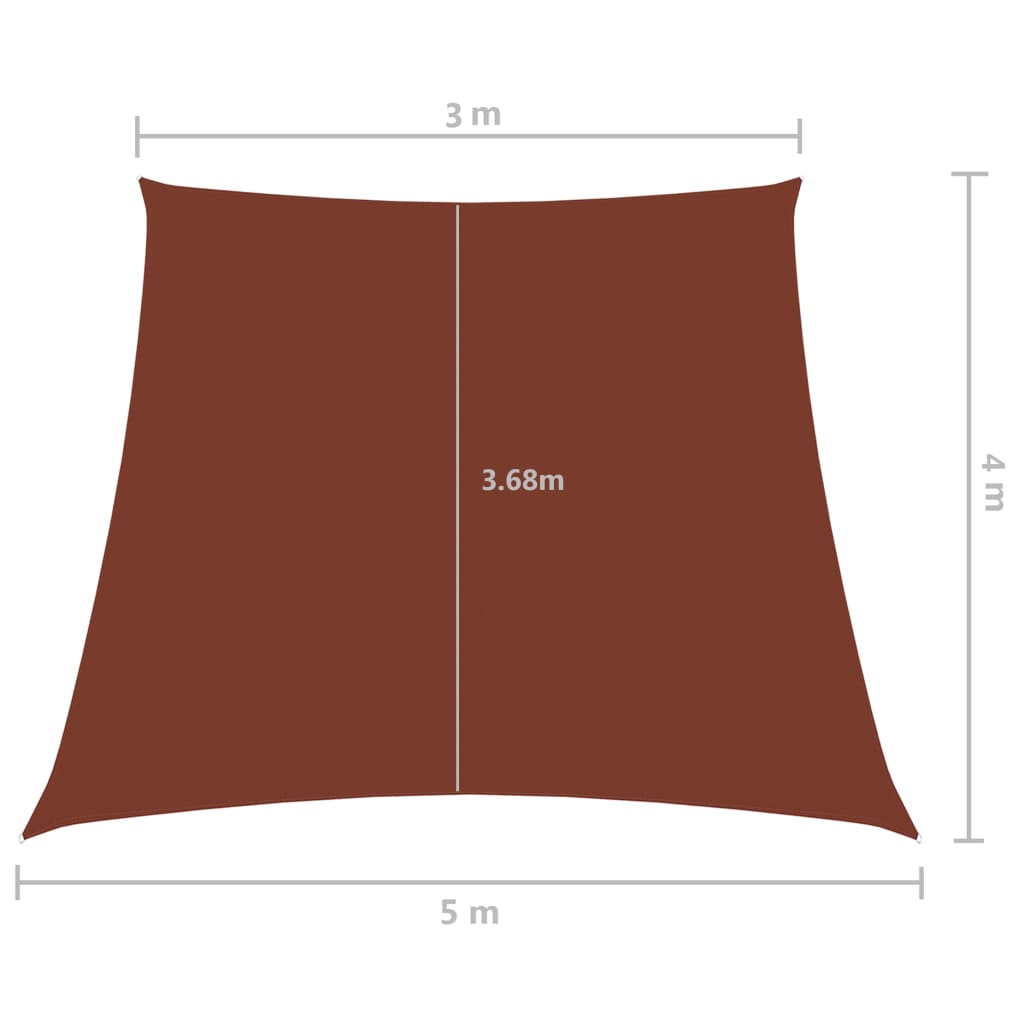 Zonnezeil trapezium 3/5x4 m oxford stof terracottakleurig