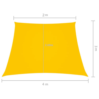 Zonnezeil trapezium 2/4x3 m oxford stof geel