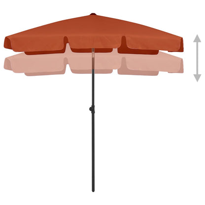 Strandparasol 180x120 cm terracottakleurig