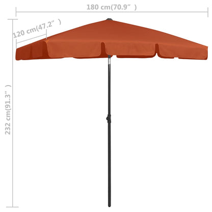 Strandparasol 180x120 cm terracottakleurig