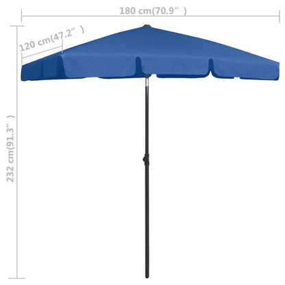 Strandparasol 180x120 cm azuurblauw