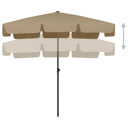 Strandparasol 200x125 cm taupe