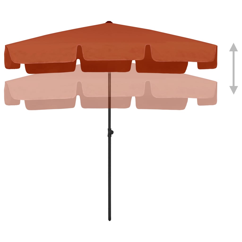 Strandparasol 200x125 cm terracotta