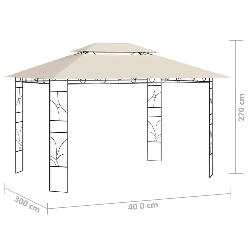 Prieel 160 g/m² 4x3x2,7 m crèmekleurig