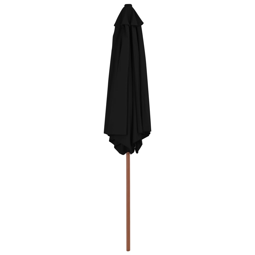 Parasol met houten paal 270 cm zwart