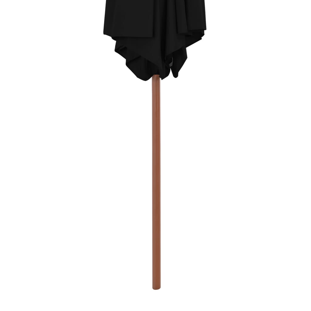 Parasol met houten paal 270 cm zwart