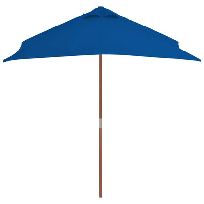 Parasol met houten paal 150x200 cm blauw