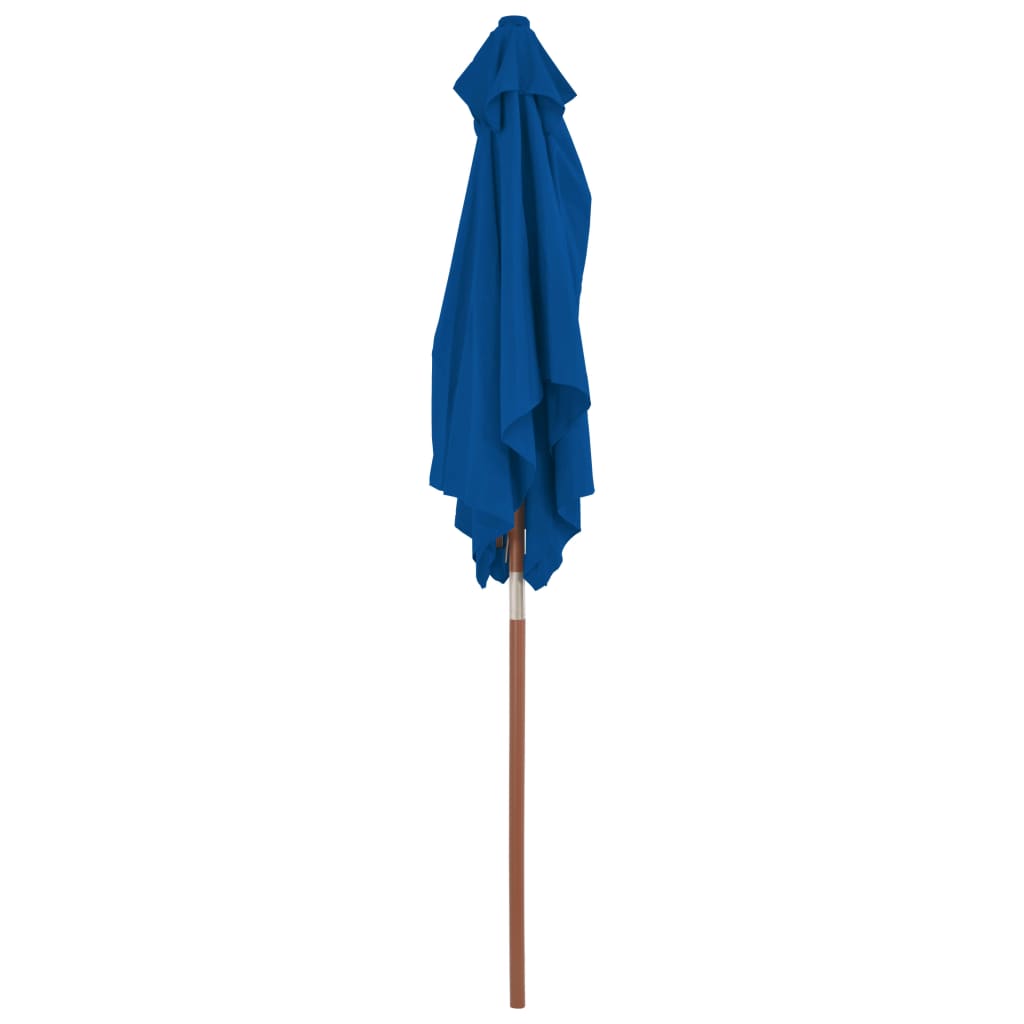 Parasol met houten paal 150x200 cm blauw