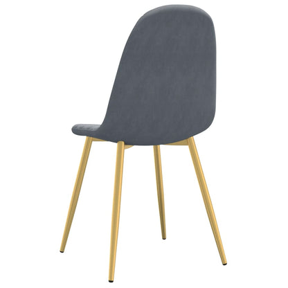 Eetkamerstoelen 4 st fluweel donkergrijs