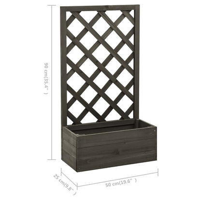 Latwerkplantenbak 50x25x90 cm massief vurenhout grijs