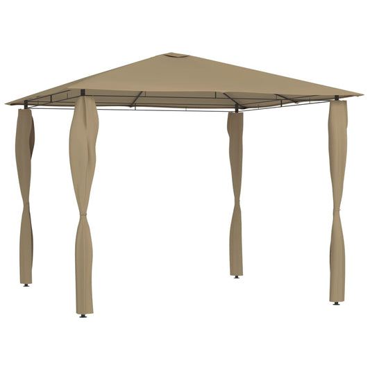 Prieel met paalhoezen 160 g/m² 3x3x2,6 m taupe