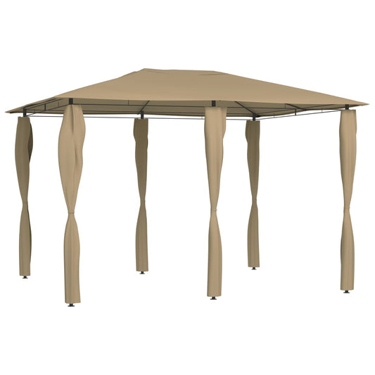 Prieel met paalhoezen 160 g/m² 3x4x2,6 m taupe