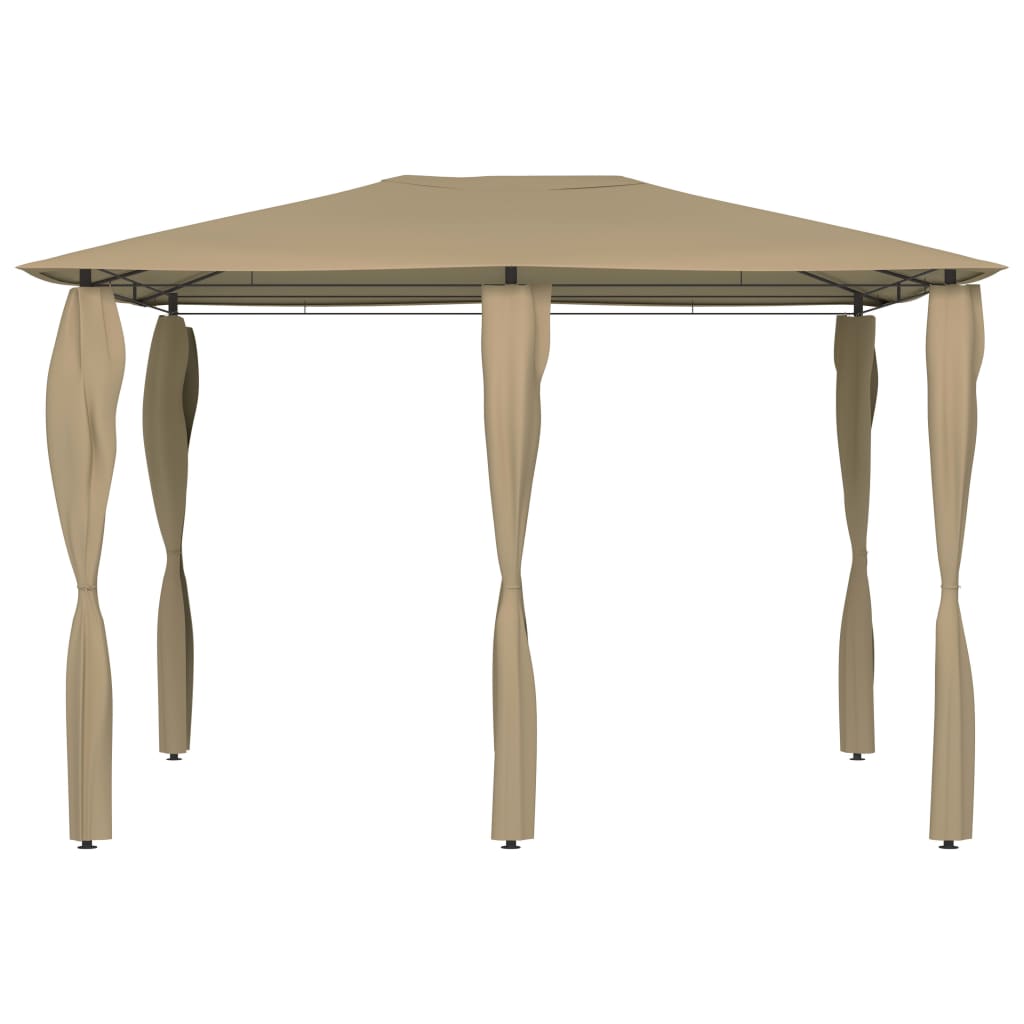 Prieel met paalhoezen 160 g/m² 3x4x2,6 m taupe