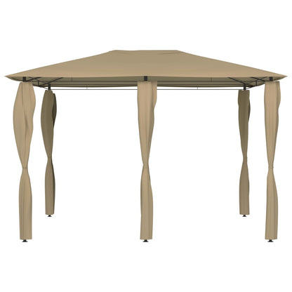 Prieel met paalhoezen 160 g/m² 3x4x2,6 m taupe