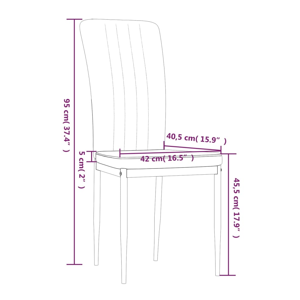 Eetkamerstoelen 2 st fluweel crèmekleurig