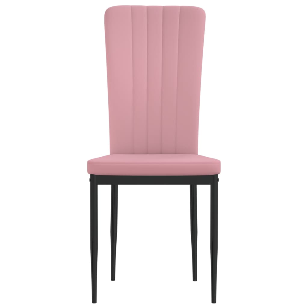 Eetkamerstoelen 4 st fluweel roze