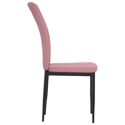 Eetkamerstoelen 4 st fluweel roze